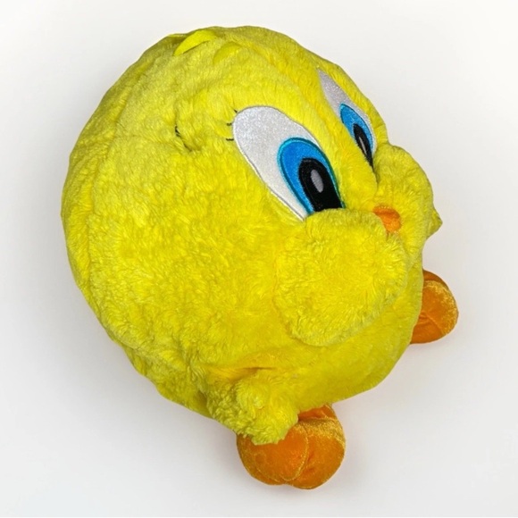 Looney Tunes BABY TWEETY BIRD 12" Plush Chubby Cheeks Round Pillow Six Flags J9 - Picture 3 of 8